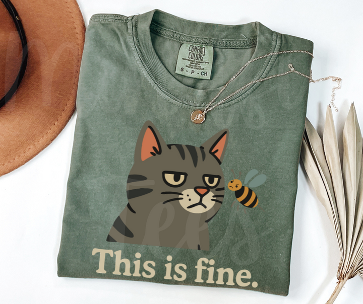 "This Is Fine" Sarcastic Design Unisex heavyweight t-shirt