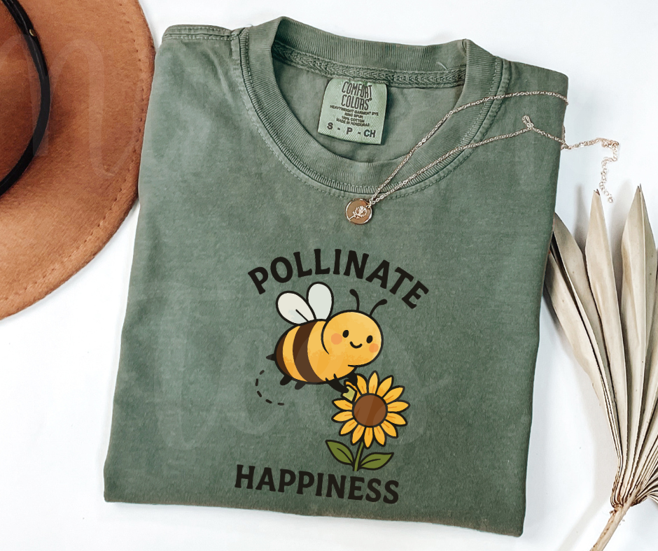 "Pollinate Happines" Funny Plant Lover Tee Design Unisex heavyweight t-shirt