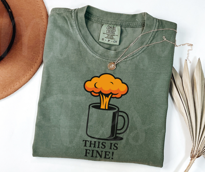 "This Is Fine" Sarcastic Design Unisex heavyweight t-shirt
