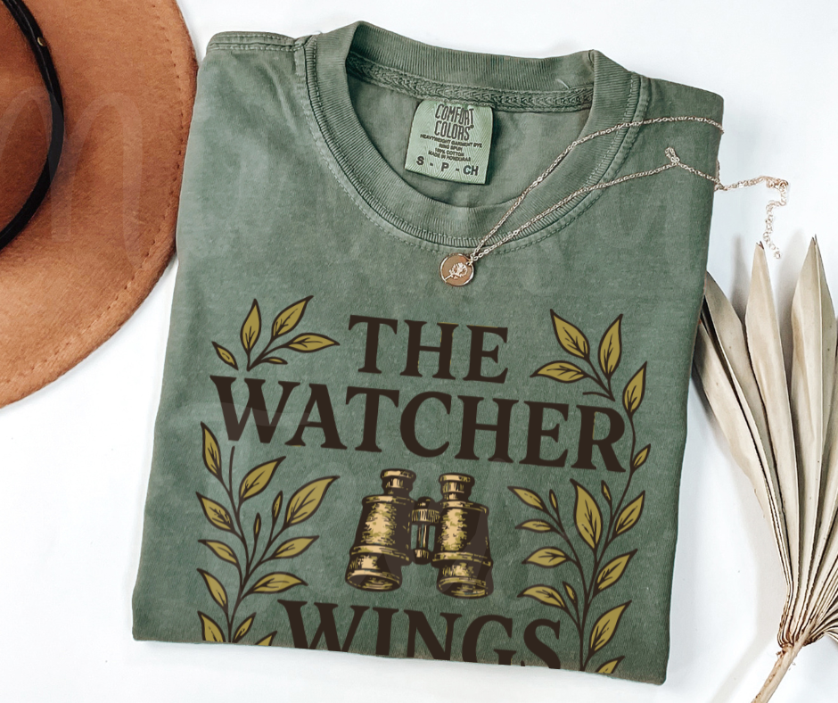 "The Watcher Wings" Birdwatching Design Birds and Nature Inspired Unisex heavyweight t-shirt
