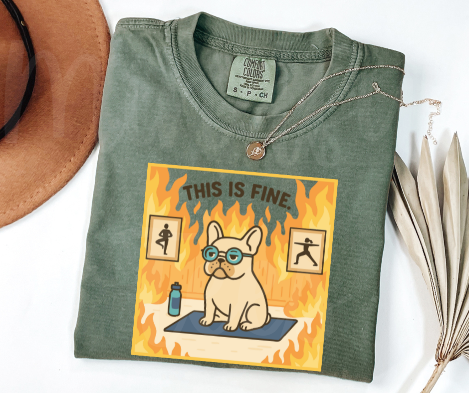 "This Is Fine" Sarcastic Design Unisex heavyweight t-shirt
