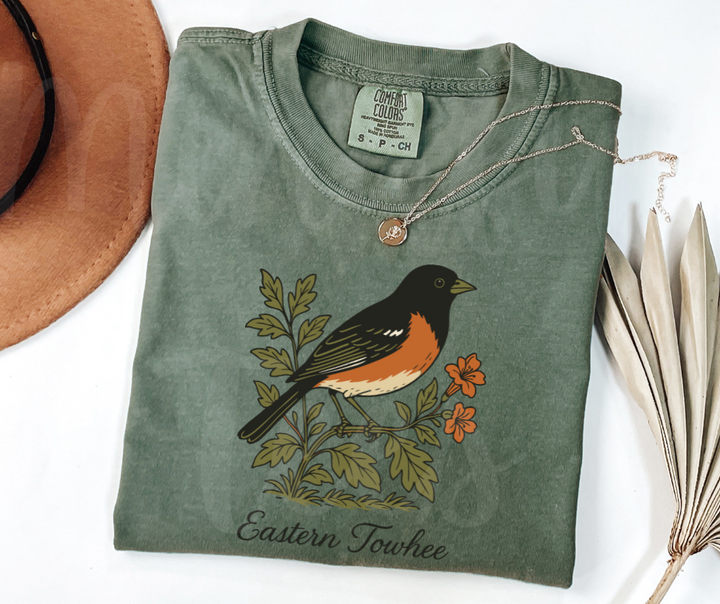 "Eastern Towhee" Birdwatching Design Birds and Nature Inspired Unisex heavyweight t-shirt