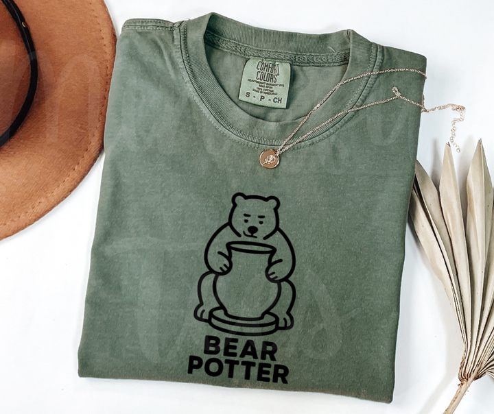"Bear Potter" Funny Design Pottery Clay Hobby Inspired Unisex heavyweight t-shirt
