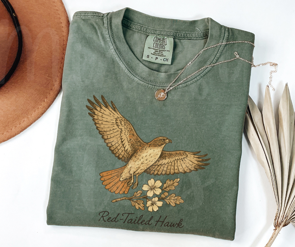 "Red-Tailed Hawk" Birdwatching Design Birds and Nature Inspired Unisex heavyweight t-shirt