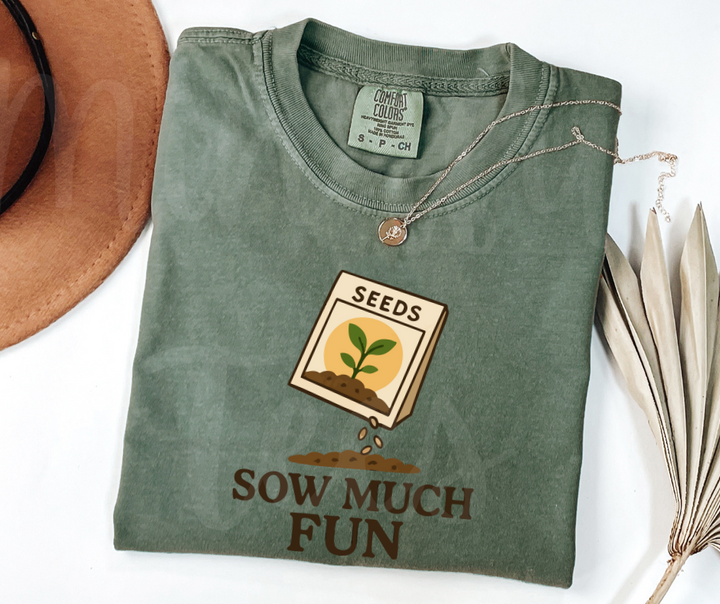 "Sow Much Fun" Funny Plant Lover Tee Design Unisex heavyweight t-shirt