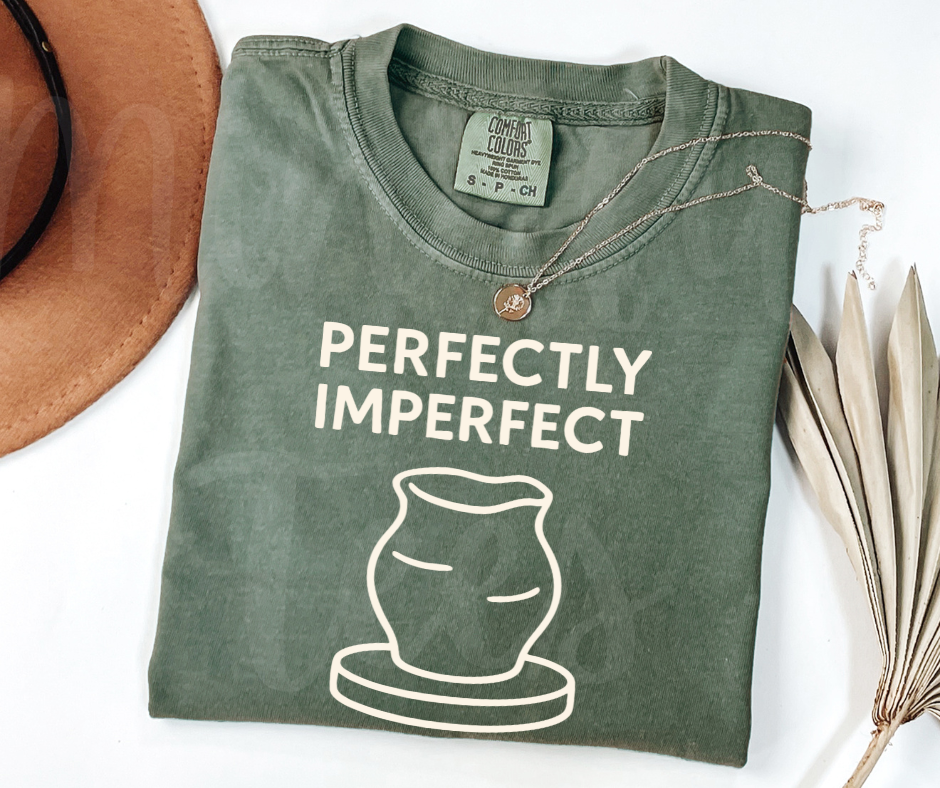 "Perfectly Imperfect" Funny Design Pottery Clay Hobby Inspired Unisex heavyweight t-shirt