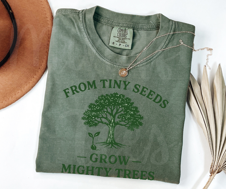 "From Tiny Seeds" Funny Plant Lover Tee Design Unisex heavyweight t-shirt