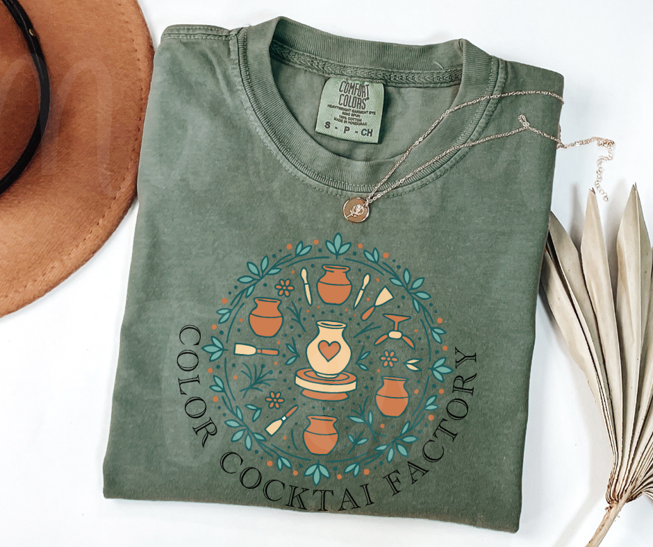 "Color Cocktail Factory" Funny Design Pottery Clay Hobby Inspired Unisex heavyweight t-shirt