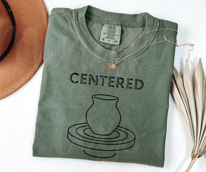 "Centered" Funny Design Pottery Clay Hobby Inspired Unisex heavyweight t-shirt