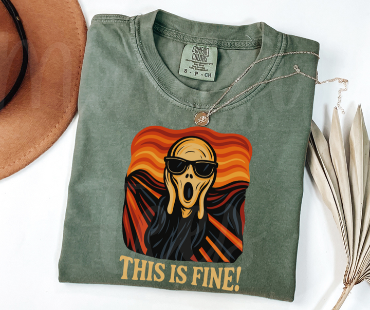 "This Is Fine" Sarcastic Design Unisex heavyweight t-shirt