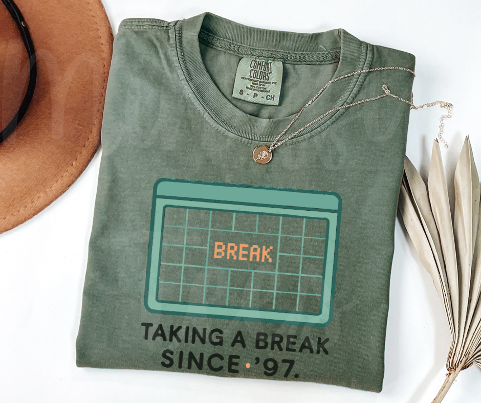 "Taking A Break" Sarcastic Design Friends Inspired Unisex heavyweight t-shirt