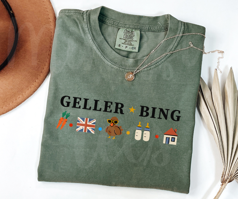 "Geller-Bing" Sarcastic Design Friends Inspired Unisex heavyweight t-shirt