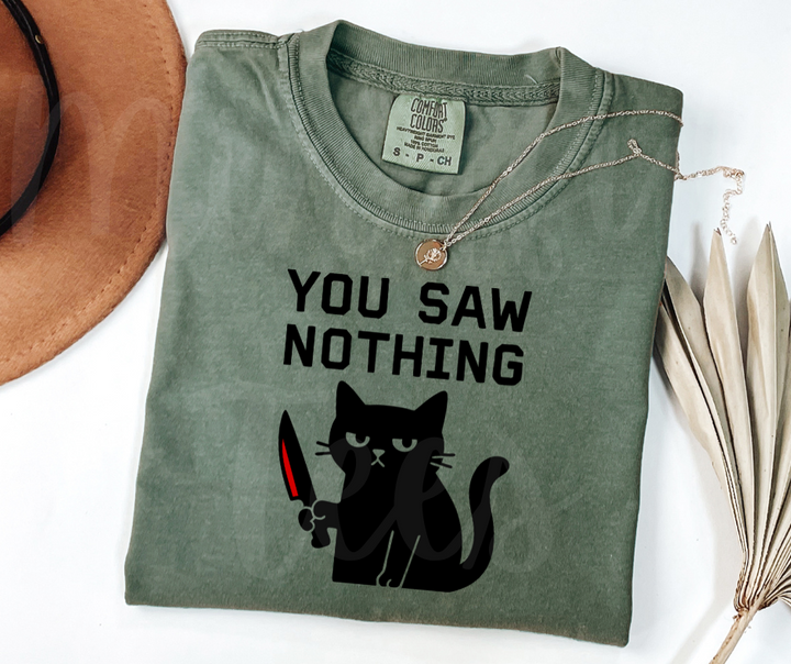 "You Saw Nothing" Sarcastic Design Unisex heavyweight t-shirt