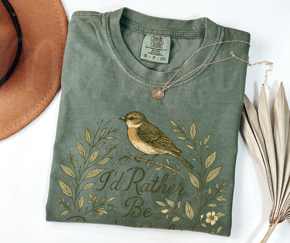 "I'd Rather be Birdwatching" Birdwatching Design Birds and Nature Inspired Unisex heavyweight t-shirt