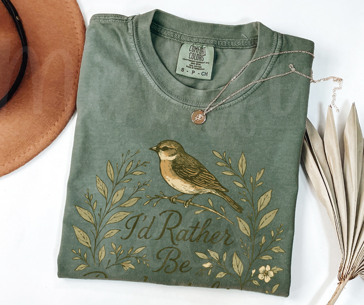 "I'd Rather be Birdwatching" Birdwatching Design Birds and Nature Inspired Unisex heavyweight t-shirt