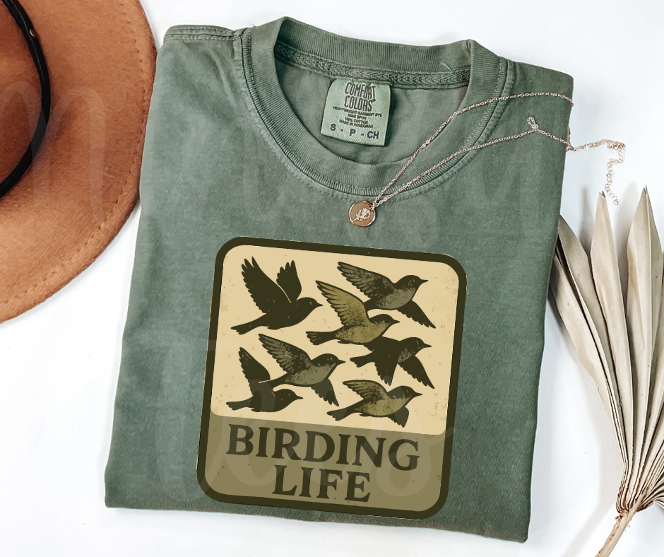 "Birding Life" Birdwatching Design Birds and Nature Inspired Unisex heavyweight t-shirt