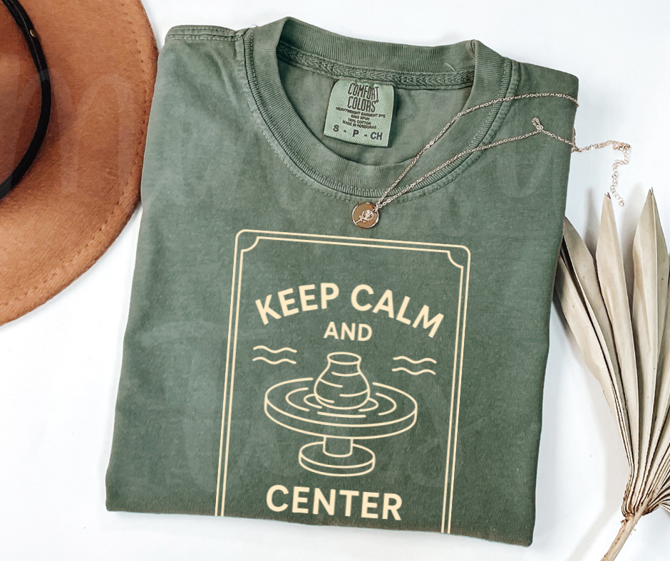 "Keep Calm" Funny Design Pottery Clay Hobby Inspired Unisex heavyweight t-shirt