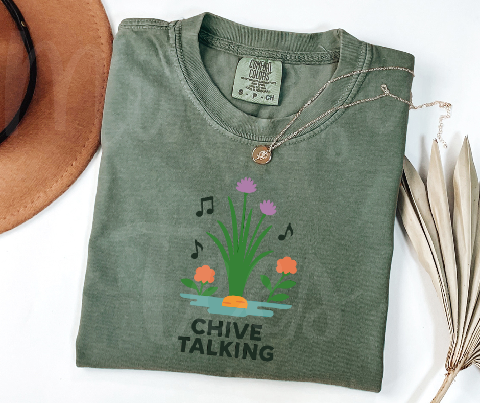 "Chive Talking" Funny Plant Lover Tee Design Unisex heavyweight t-shirt