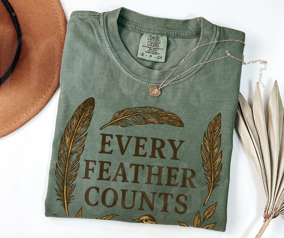 "Every Feather Counts" Birdwatching Design Birds and Nature Inspired Unisex heavyweight t-shirt