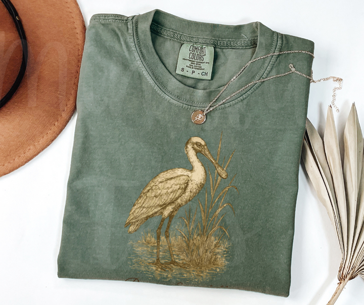 "Roseate Spoonbill" Birdwatching Design Birds and Nature Inspired Unisex heavyweight t-shirt