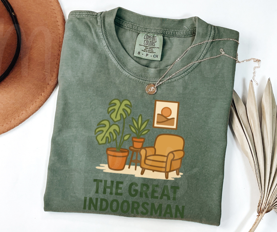 "The Great Indoorsman" Funny Plant Lover Tee Design Unisex heavyweight t-shirt