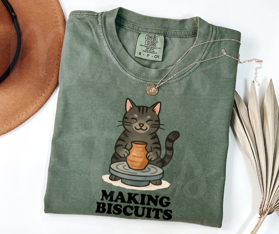 "Making Biscuits" Funny Design Pottery Clay Hobby Inspired Unisex heavyweight t-shirt