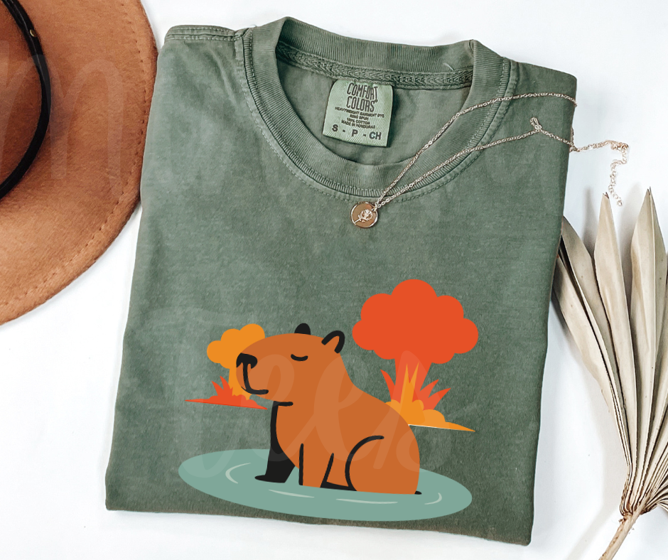 "Explosive Capybara" Sarcastic Design Unisex heavyweight t-shirt