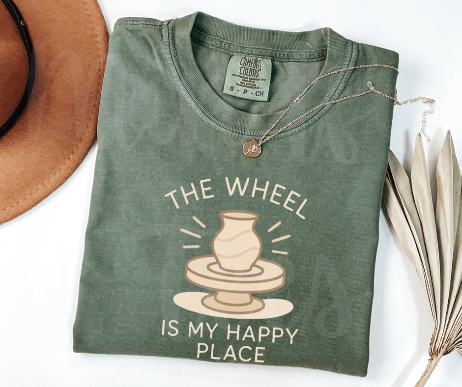 "Happy Place" Funny Design Pottery Clay Hobby Inspired Unisex heavyweight t-shirt