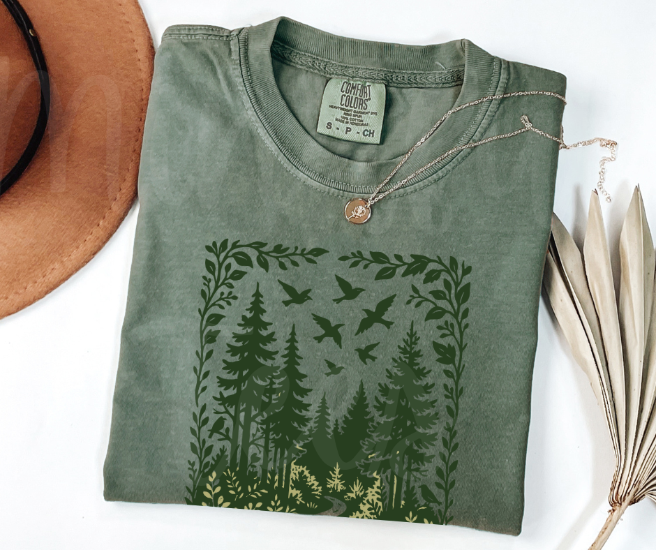 "The Path" Birdwatching Design Birds and Nature Inspired Unisex heavyweight t-shirt