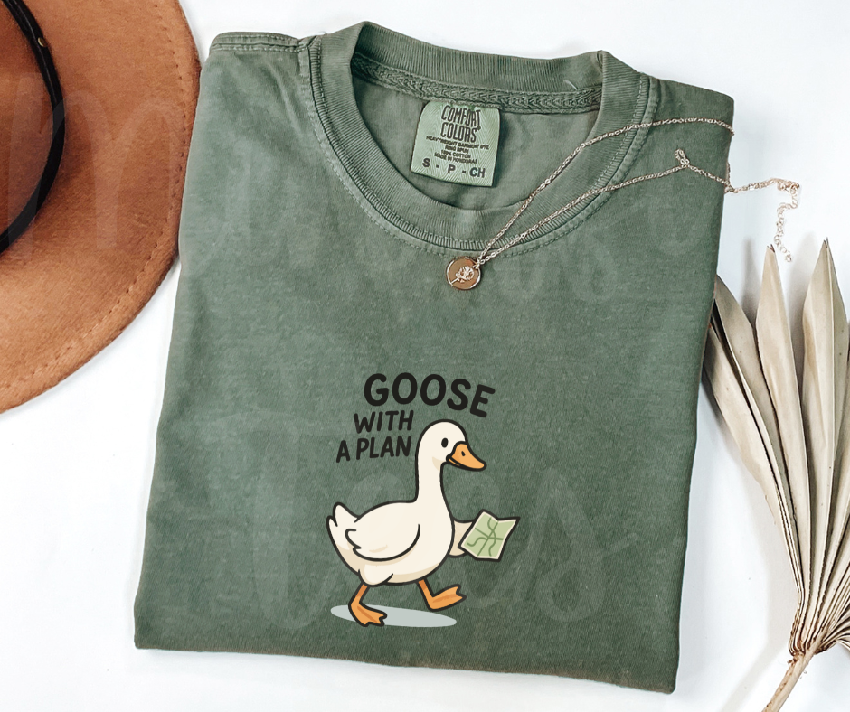 "Goose with a Plan" Sarcastic Design Unisex heavyweight t-shirt