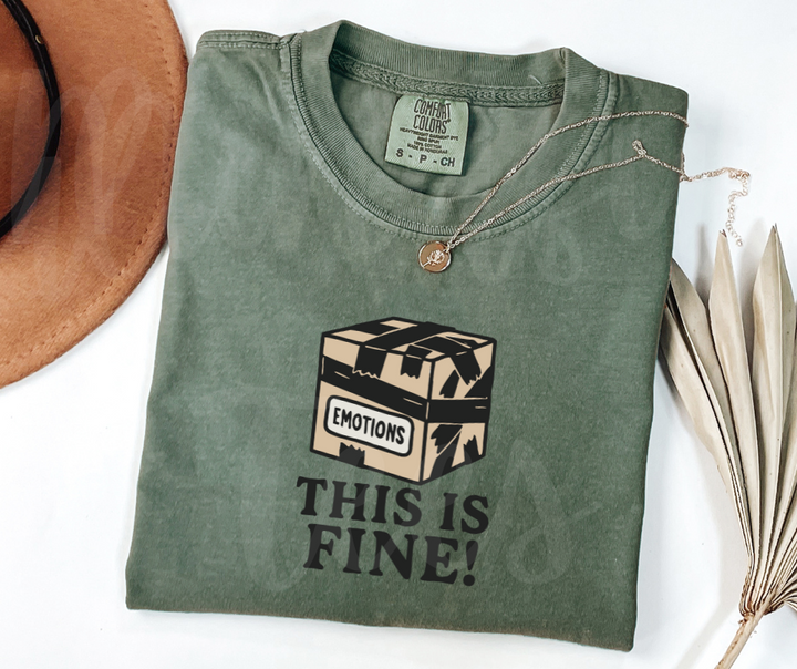 "This Is Fine" Sarcastic Design Unisex heavyweight t-shirt