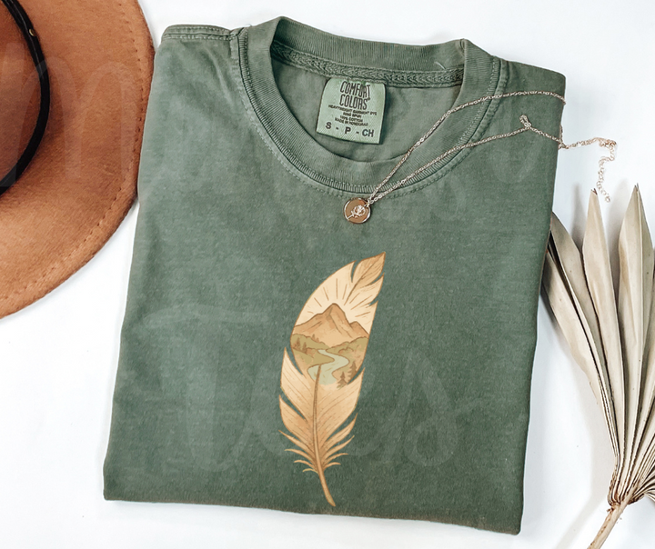 "The Feather" Birdwatching Design Birds and Nature Inspired Unisex heavyweight t-shirt
