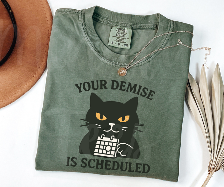 "Your Demise" Sarcastic Cat Design Unisex heavyweight t-shirt