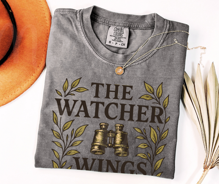 "The Watcher Wings" Birdwatching Design Birds and Nature Inspired Unisex heavyweight t-shirt