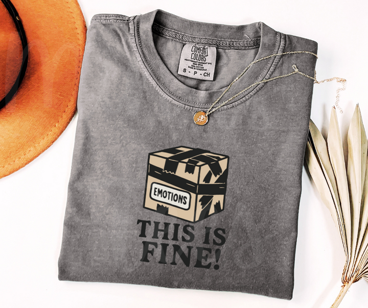 "This Is Fine" Sarcastic Design Unisex heavyweight t-shirt