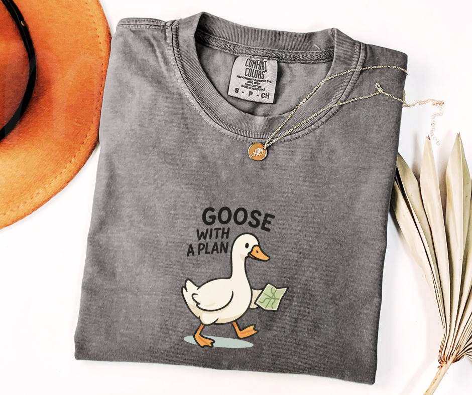 "Goose with a Plan" Sarcastic Design Unisex heavyweight t-shirt