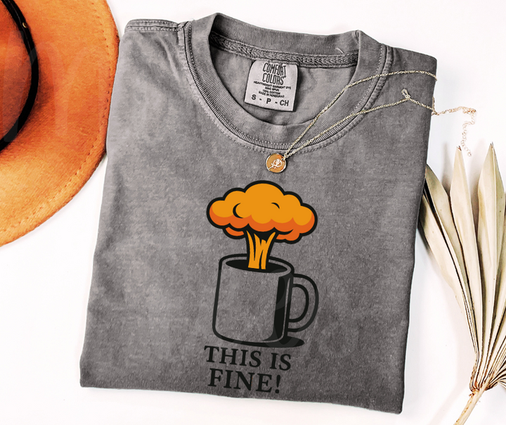"This Is Fine" Sarcastic Design Unisex heavyweight t-shirt