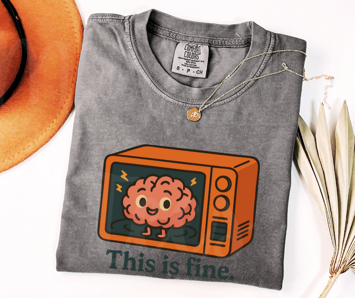 "This Is Fine" Sarcastic Design Unisex heavyweight t-shirt