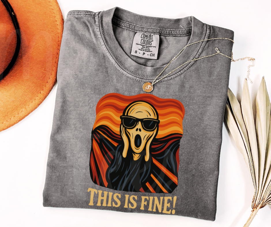 "This Is Fine" Sarcastic Design Unisex heavyweight t-shirt