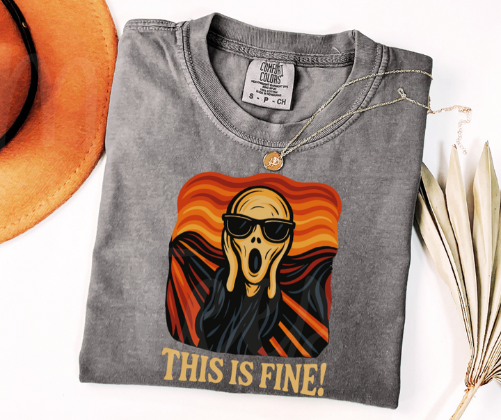 "This Is Fine" Sarcastic Design Unisex heavyweight t-shirt