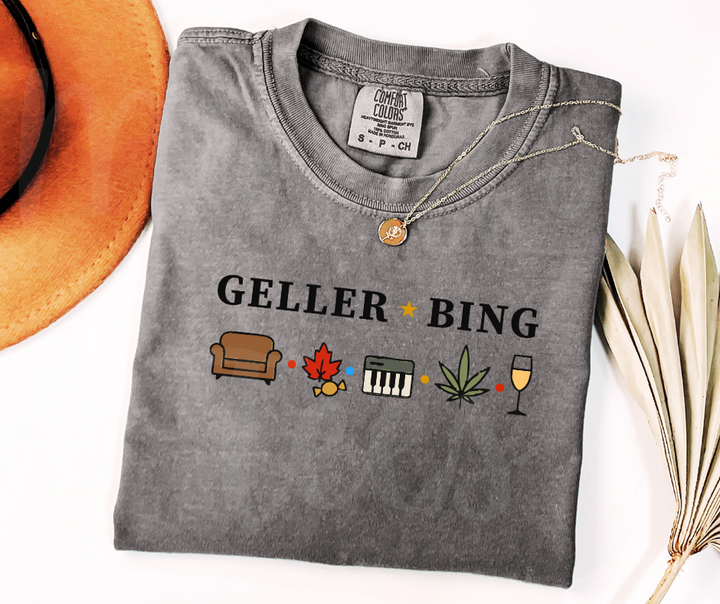 "Geller- Bing" Sarcastic Design Friends Inspired Unisex heavyweight t-shirt