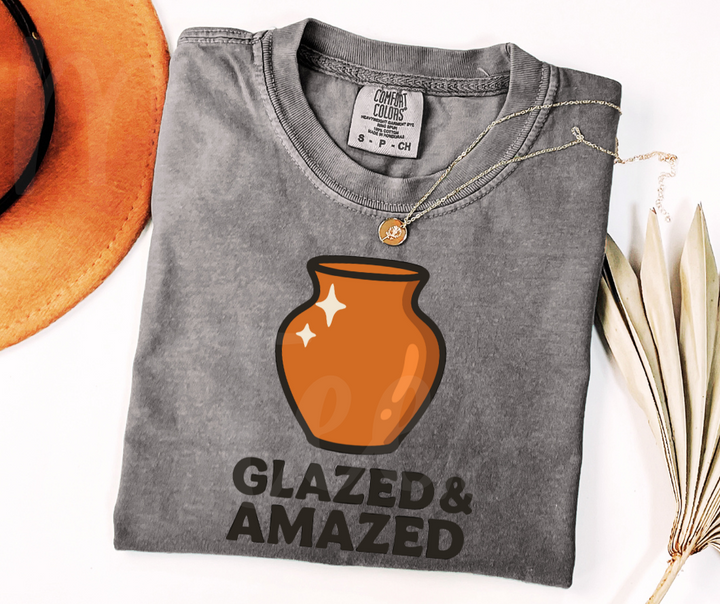"Glazed & Amazed" Funny Design Pottery Clay Hobby Inspired Unisex heavyweight t-shirt