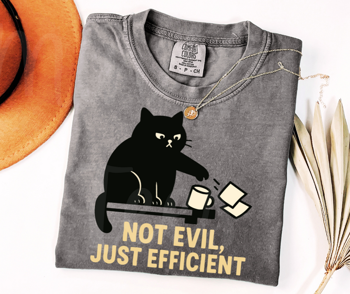 "Not Evil" Sarcastic Cat Design Unisex heavyweight t-shirt