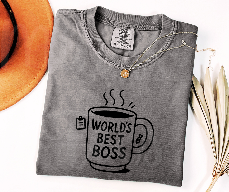 "World's Best Boss" Sarcastic Design The Office Inspired Unisex heavyweight t-shirt
