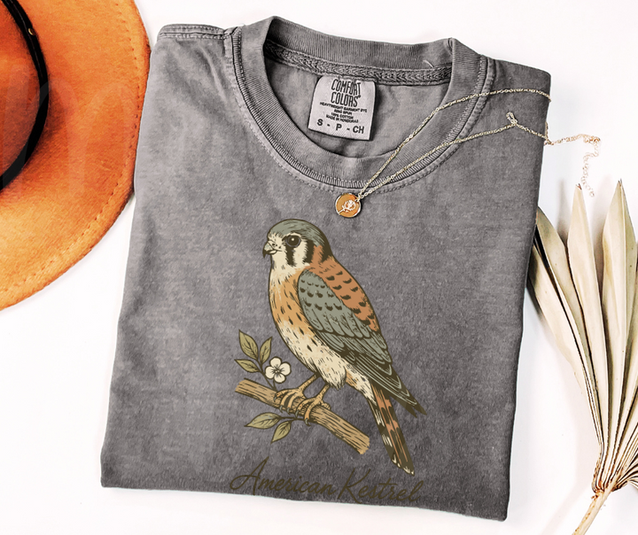 "American Kestrel" Birdwatching Design Birds and Nature Inspired Unisex heavyweight t-shirt