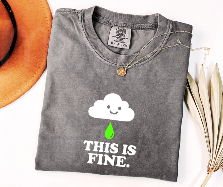 "This Is Fine" Sarcastic Design Unisex heavyweight t-shirt