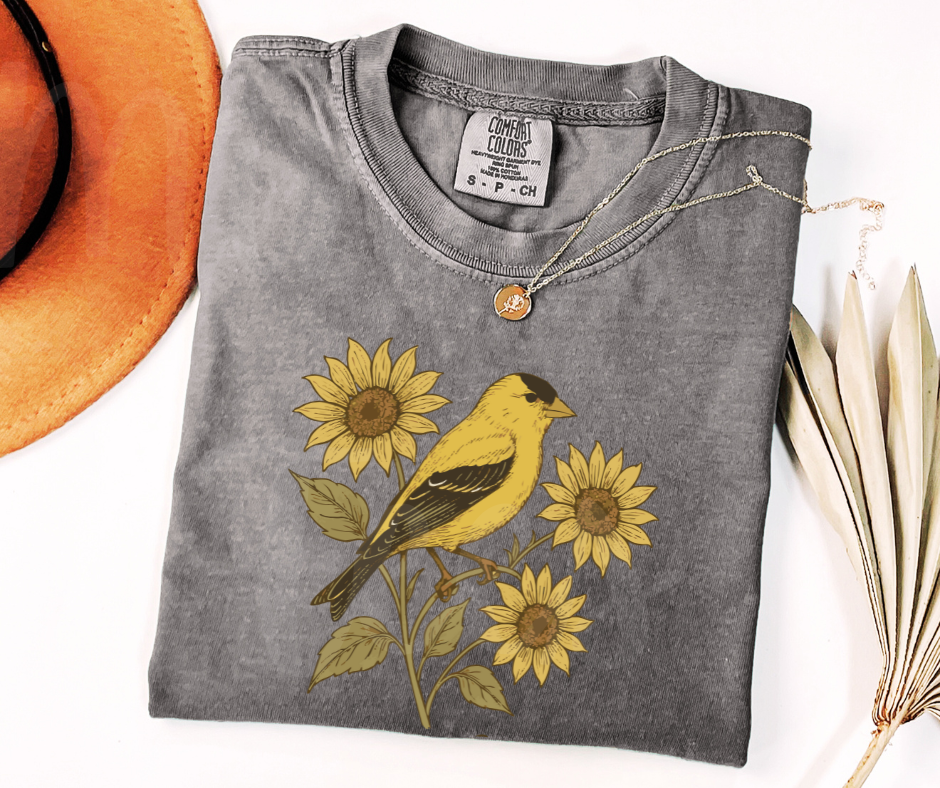 "American Goldfinch" Birdwatching Design Birds and Nature Inspired Unisex heavyweight t-shirt
