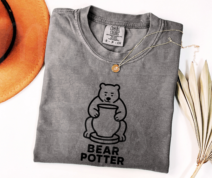 "Bear Potter" Funny Design Pottery Clay Hobby Inspired Unisex heavyweight t-shirt
