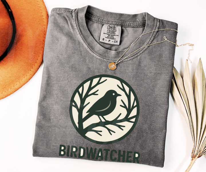 "Birdwatcher" Birdwatching Design Birds and Nature Inspired Unisex heavyweight t-shirt