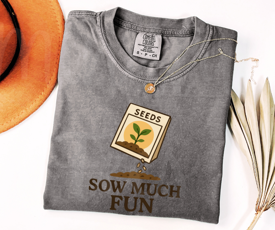 "Sow Much Fun" Funny Plant Lover Tee Design Unisex heavyweight t-shirt